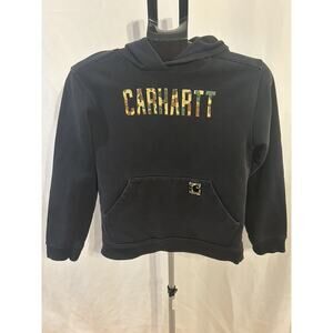 Carhartt Boys size L (14/16) Black with Camo Logo Hoodie